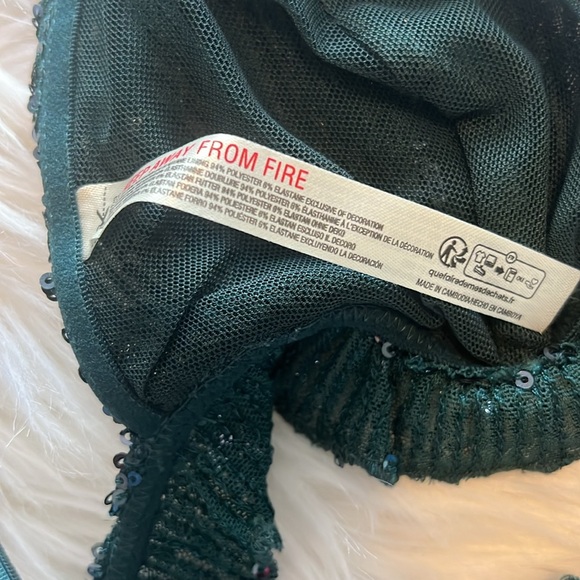 NWT Free People Intimately forest pool combo Sequin Lace Bralette - Picture 6 of 13